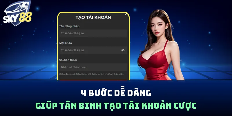 4 bước dễ dàng giúp tân binh tạo tài khoản cược